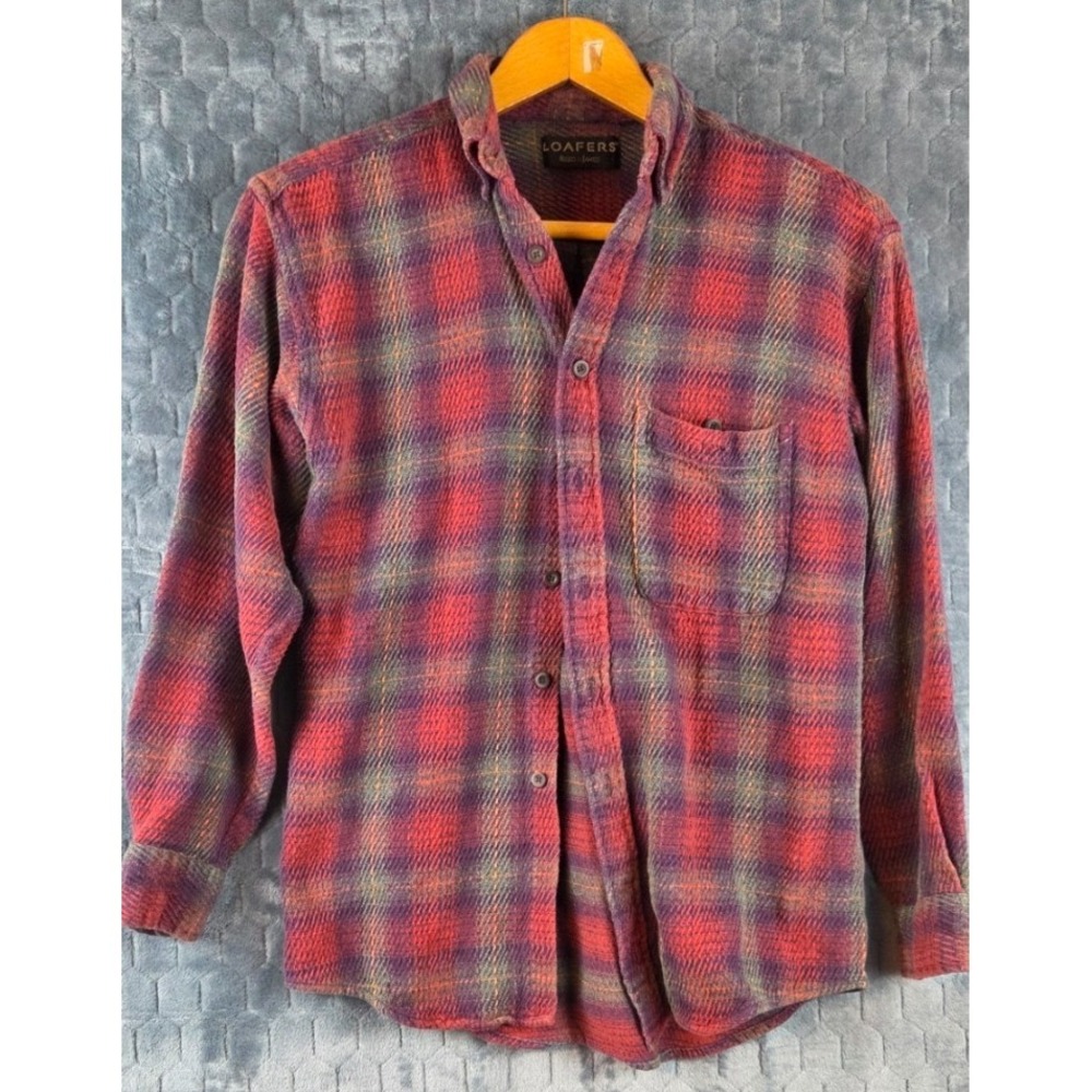 Loafers Reed at James Button up Flannel, Shirt, Good Condition No Tag Sz In Shot